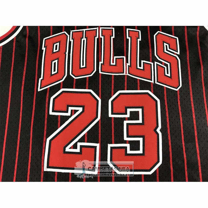 Camiseta Chicago Bulls Michael Jordan NO 23 Autentico 1996-97 Negro